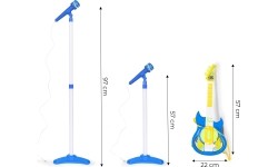 Zestaw gitara elektryczna mikrofon statyw dla dzieci mp3 - niebieska