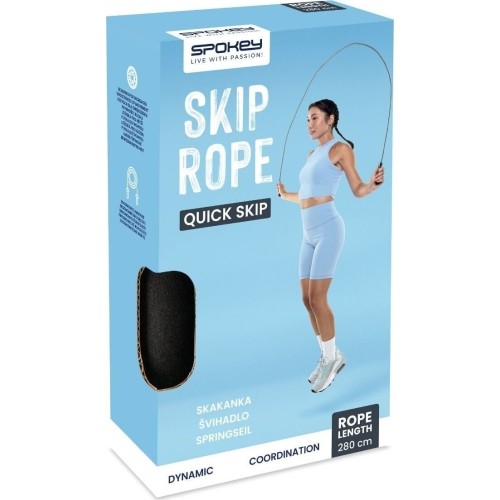 Skakanka ze skórzanym sznurem Spokey QUICK SKIP
