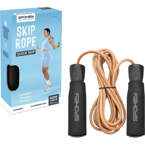 Skakanka ze skórzanym sznurem Spokey QUICK SKIP