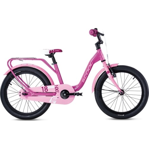Dviratis S'COOL niXe 18" 1-biegowy aluminiowy hamulec coaster różowy-baby pink