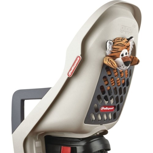 Fotelik rowerowy Polisport Guppy Maxi + RS, na ramie, z funkcją spania (kremowy)