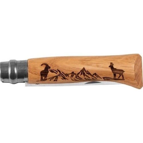 Nóż Opinel 8 inox dąb seria Animal - kozica