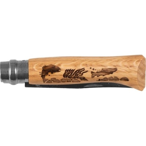 Nóż Opinel 8 inox dąb seria Animal - ryba