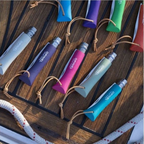 Opinel Colorama 06 inox fioletowy nóż z rzemieniem