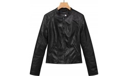 Glo Story Dirbtinės Odos Striukė Moterims Black WPY 4216-1