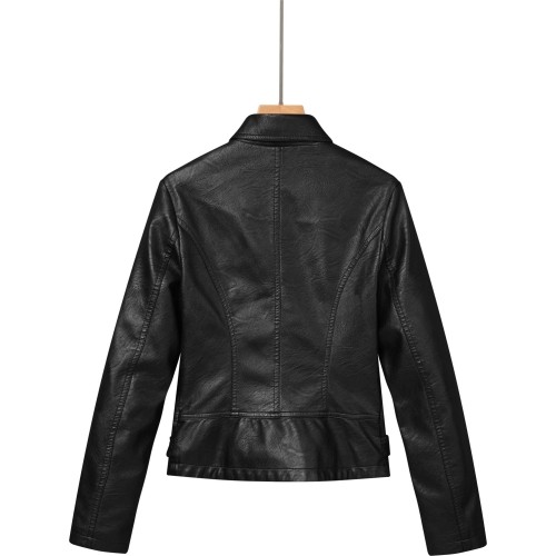 Glo Story Dirbtinės Odos Striukė Moterims Black WPY 4215-1