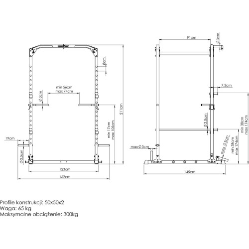 Wielofunkcyjna klatka treningowa Power Rack MS-U112 2.0 - Marbo Sport