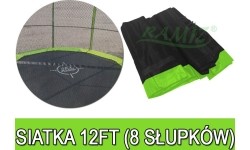 Siatka zabezpieczająca do trampoliny 12FT - 8 słupków zielona