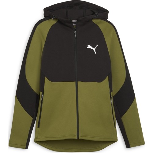 Męska bluza Puma Evostripe Full-Zip czarno-zielona 678995 33