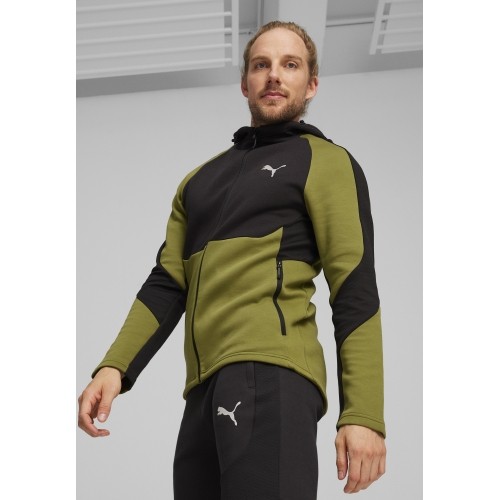 Męska bluza Puma Evostripe Full-Zip czarno-zielona 678995 33