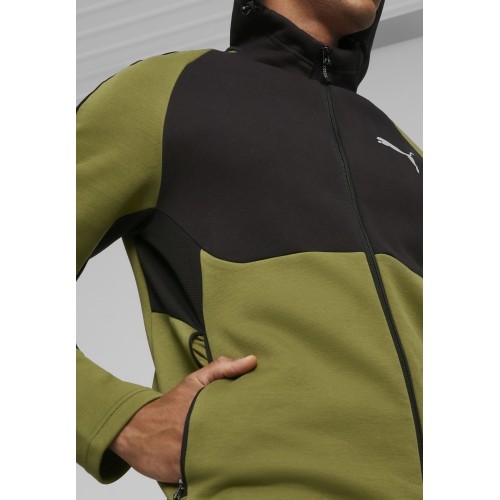 Męska bluza Puma Evostripe Full-Zip czarno-zielona 678995 33