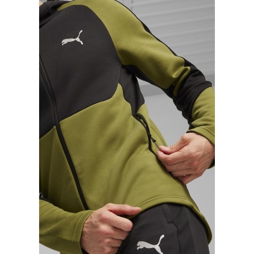 Męska bluza Puma Evostripe Full-Zip czarno-zielona 678995 33