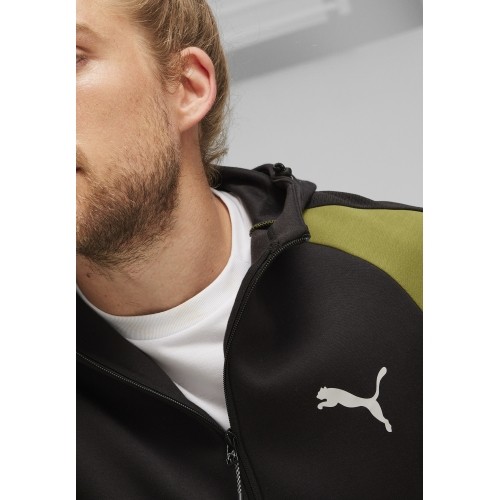 Męska bluza Puma Evostripe Full-Zip czarno-zielona 678995 33