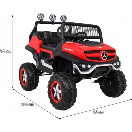 Pojazd Mercedes BENZ UNIMOG czerwony