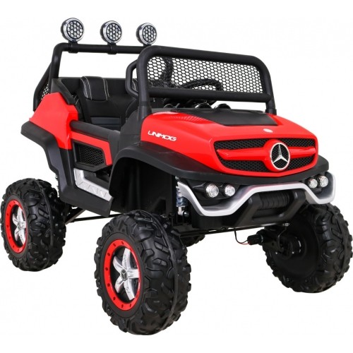 Pojazd Mercedes BENZ UNIMOG czerwony