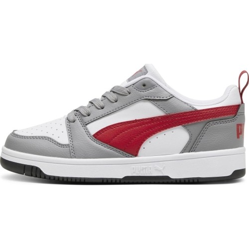 Buty młodzieżowe Puma Rebound V6 Lo Jr White Grey Red 393833 09
