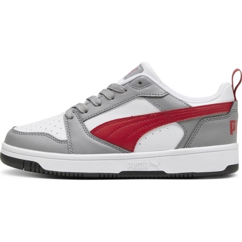 Buty młodzieżowe Puma Rebound V6 Lo Jr White Grey Red 393833 09