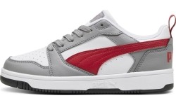 Buty młodzieżowe Puma Rebound V6 Lo Jr White Grey Red 393833 09