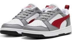 Buty młodzieżowe Puma Rebound V6 Lo Jr White Grey Red 393833 09
