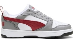 Buty młodzieżowe Puma Rebound V6 Lo Jr White Grey Red 393833 09