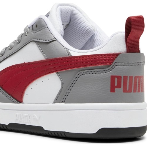 Buty młodzieżowe Puma Rebound V6 Lo Jr White Grey Red 393833 09