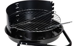 Grill ogrodowy z okrągłym rusztem i regulowaną wysokością rusztu