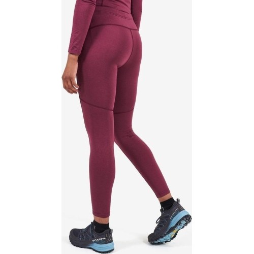 Długie getry Montane Fem Dart Thermo - Bordinė (Wineberry)