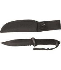 BLACK COMBAT KNIFE WITH RUBBER HANDLE