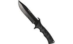 BLACK G10 COMBAT KNIFE WITH NYLON SHEATH