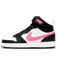 Buty młodzieżowe Nike Court Borough Mid 2 White Black Pink CD7782 005