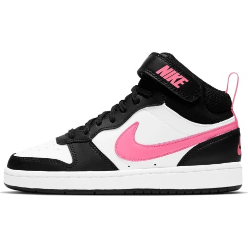 Buty młodzieżowe Nike Court Borough Mid 2 White Black Pink CD7782 005
