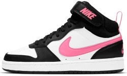 Buty młodzieżowe Nike Court Borough Mid 2 White Black Pink CD7782 005