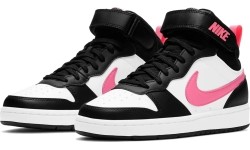 Buty młodzieżowe Nike Court Borough Mid 2 White Black Pink CD7782 005