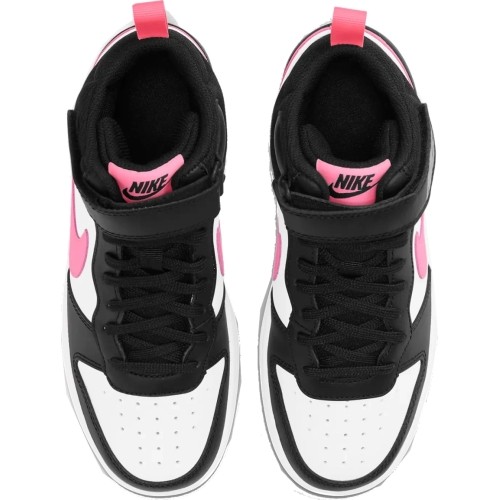Buty młodzieżowe Nike Court Borough Mid 2 White Black Pink CD7782 005