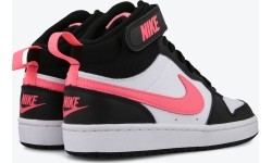 Buty młodzieżowe Nike Court Borough Mid 2 White Black Pink CD7782 005
