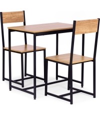 Zestaw komplet mebli stolik 2 krzesła metal MDF