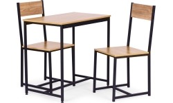 Zestaw komplet mebli stolik 2 krzesła metal MDF