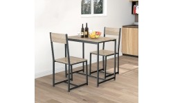 Zestaw komplet mebli stolik 2 krzesła metal MDF