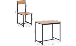 Zestaw komplet mebli stolik 2 krzesła metal MDF