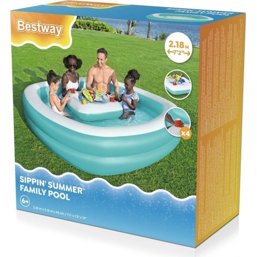 Basen 218x218x48cm + pływający stół BESTWAY