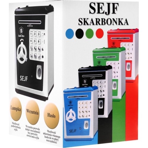 Skrzynka depozytowa skarbonka niebieska