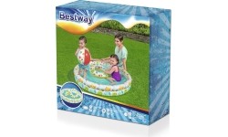 Basen dmuchany z kołem i piłkami, zestaw 3 w 1, 122x20 cm, Bestway