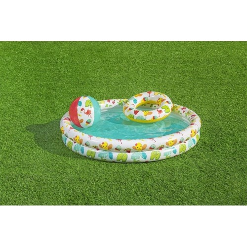 Basen dmuchany z kołem i piłkami, zestaw 3 w 1, 122x20 cm, Bestway
