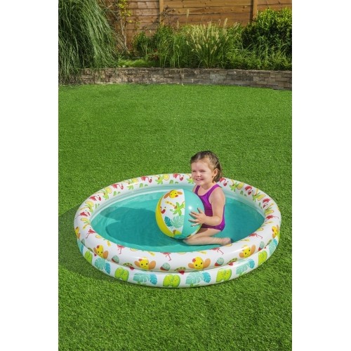 Basen dmuchany z kołem i piłkami, zestaw 3 w 1, 122x20 cm, Bestway