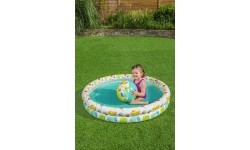 Basen dmuchany z kołem i piłkami, zestaw 3 w 1, 122x20 cm, Bestway