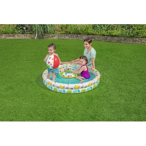 Basen dmuchany z kołem i piłkami, zestaw 3 w 1, 122x20 cm, Bestway