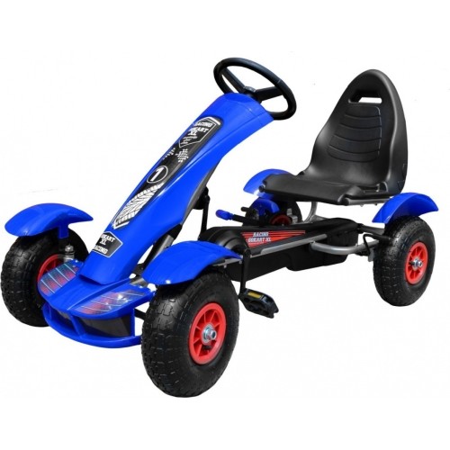 Duży gokart pompowane koła niebieski
