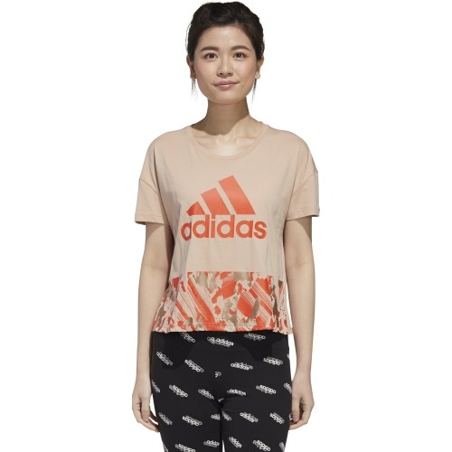 Bluzka damska Adidas U-4-U Cropt T, beżowa