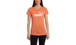 Koszulka damska Puma Ess+ Logo Heather Tee, pomarańczowa, 852127 14