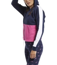 Bluza damska Reebok Te Linear Logo Ft F Blue Pink FU2205